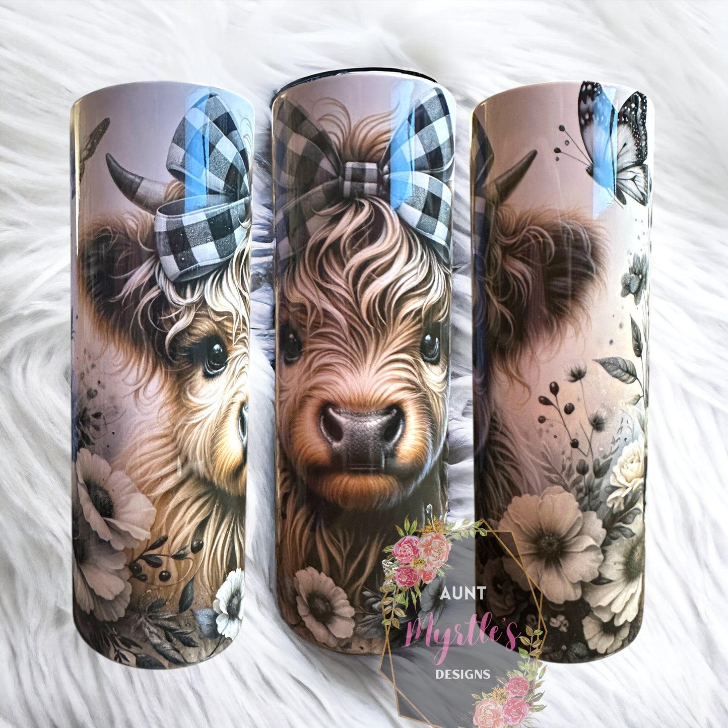 RTS 00680 - Plaid highland - 20oz skinny tumbler