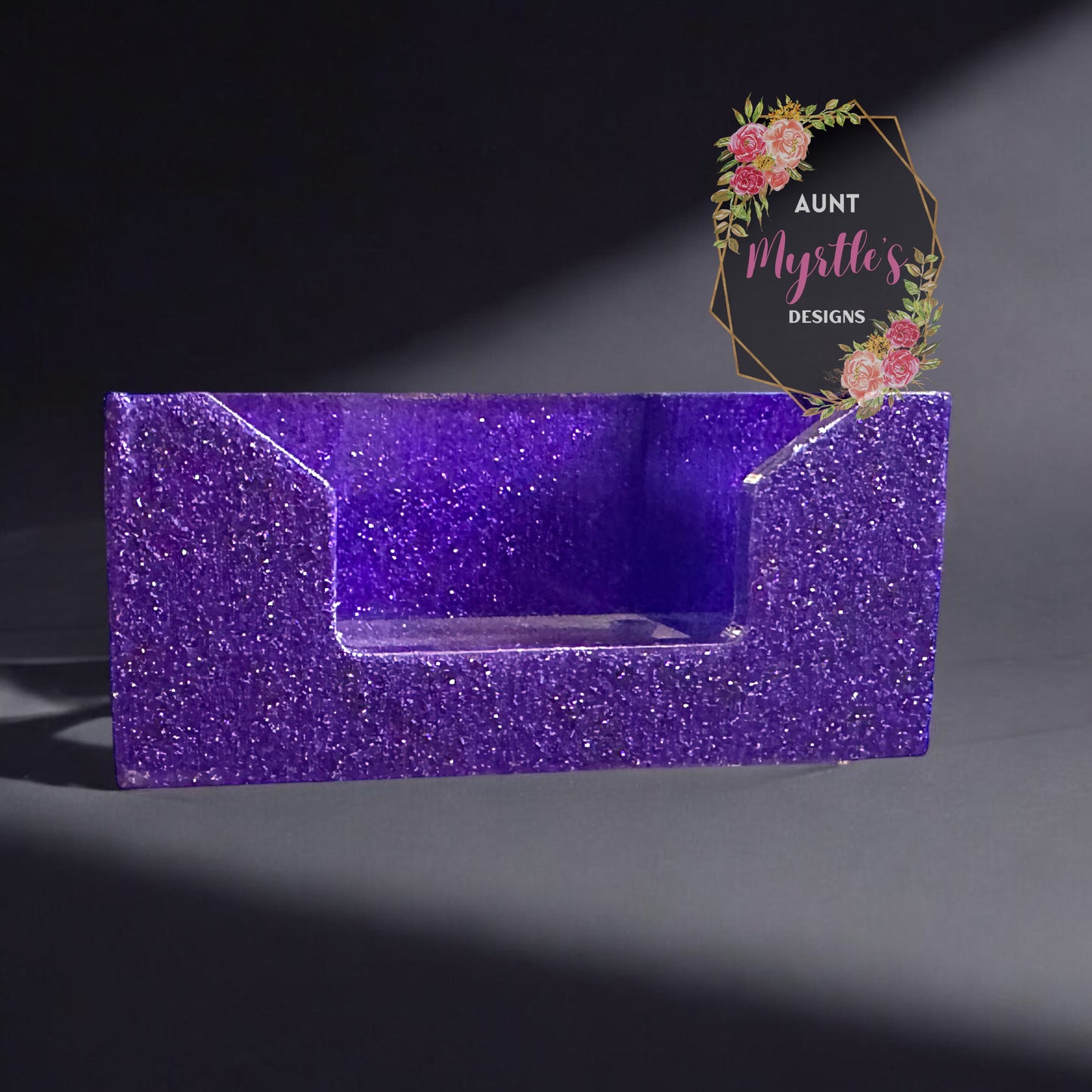 Glittered Sticky Note Holder - Purple