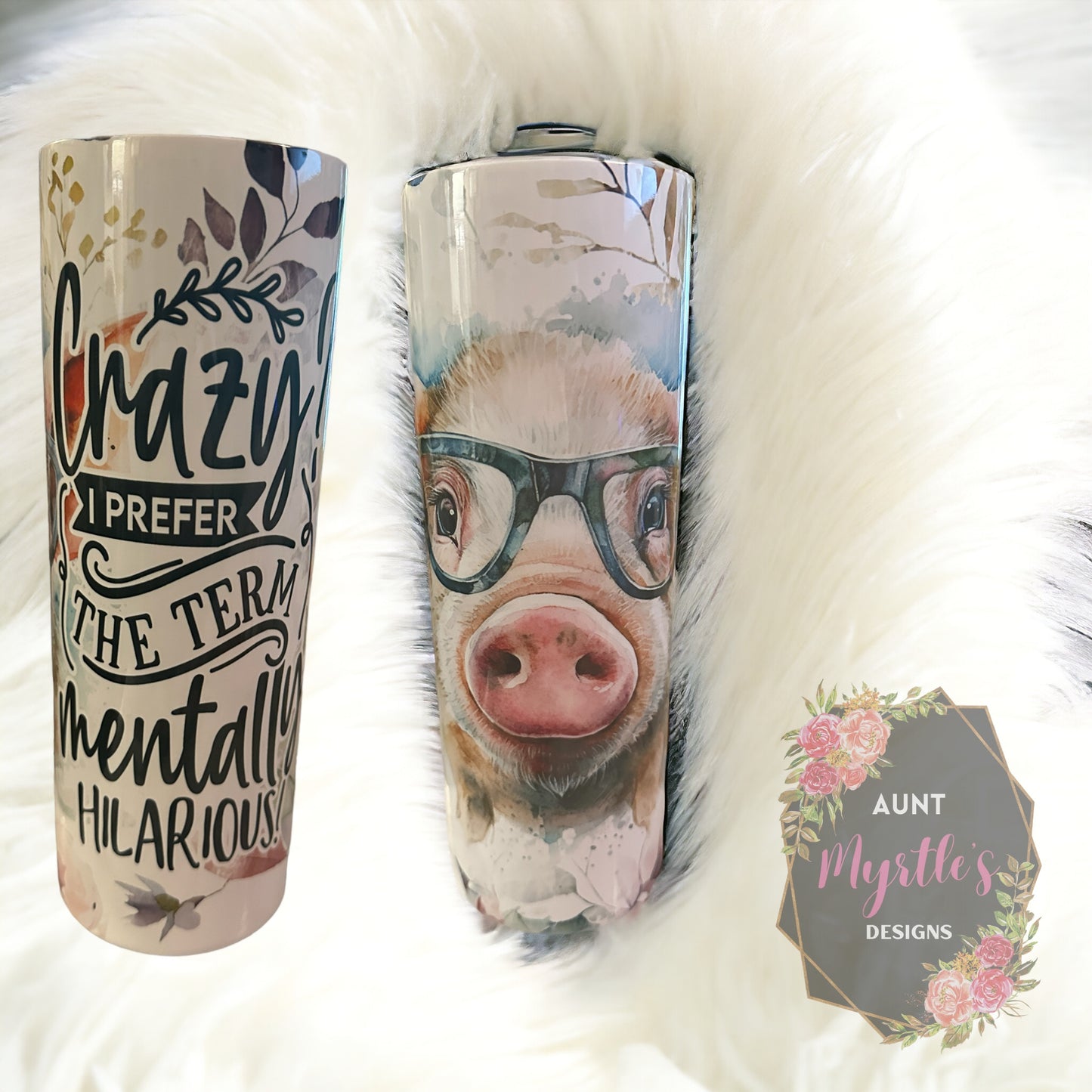 RTS 00384 - Crazy, mentally hilarious - 20oz skinny tumbler