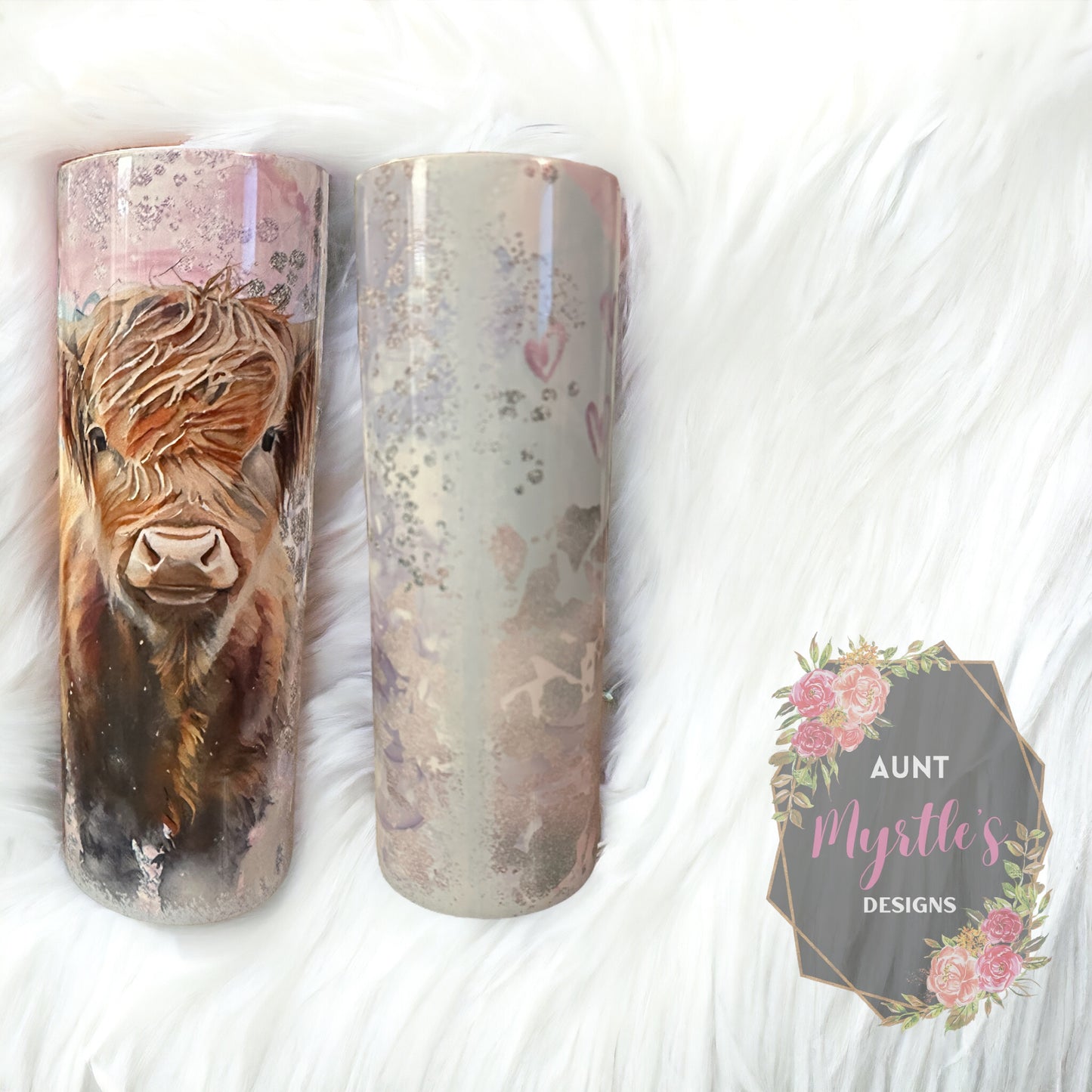 RTS 00520 - Hearts highland - 20oz skinny tumbler