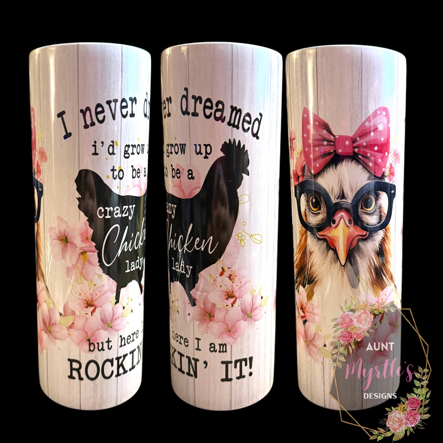 RTS 00488 - Rockin the crazy chicken lady life - 30oz skinny tumbler