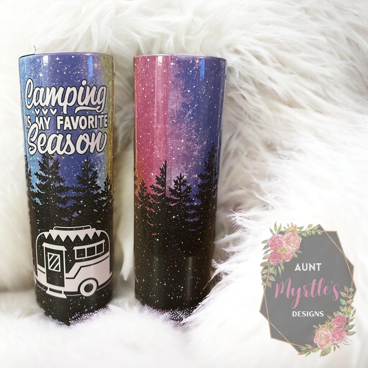 RTS 00519 - Camping favorite season - 20oz skinny tumbler
