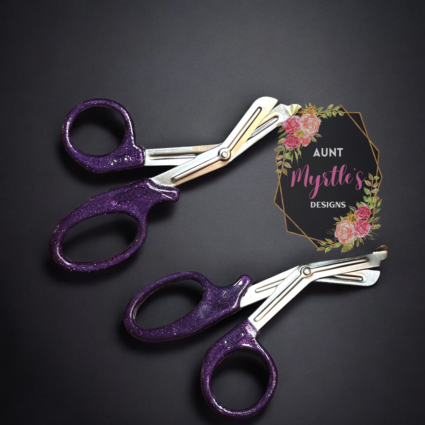 Glittered Bandage Scissors - Purple
