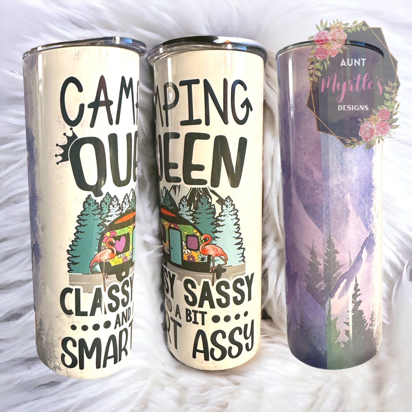 RTS 00481 - Camping Queen - 20oz skinny tumbler
