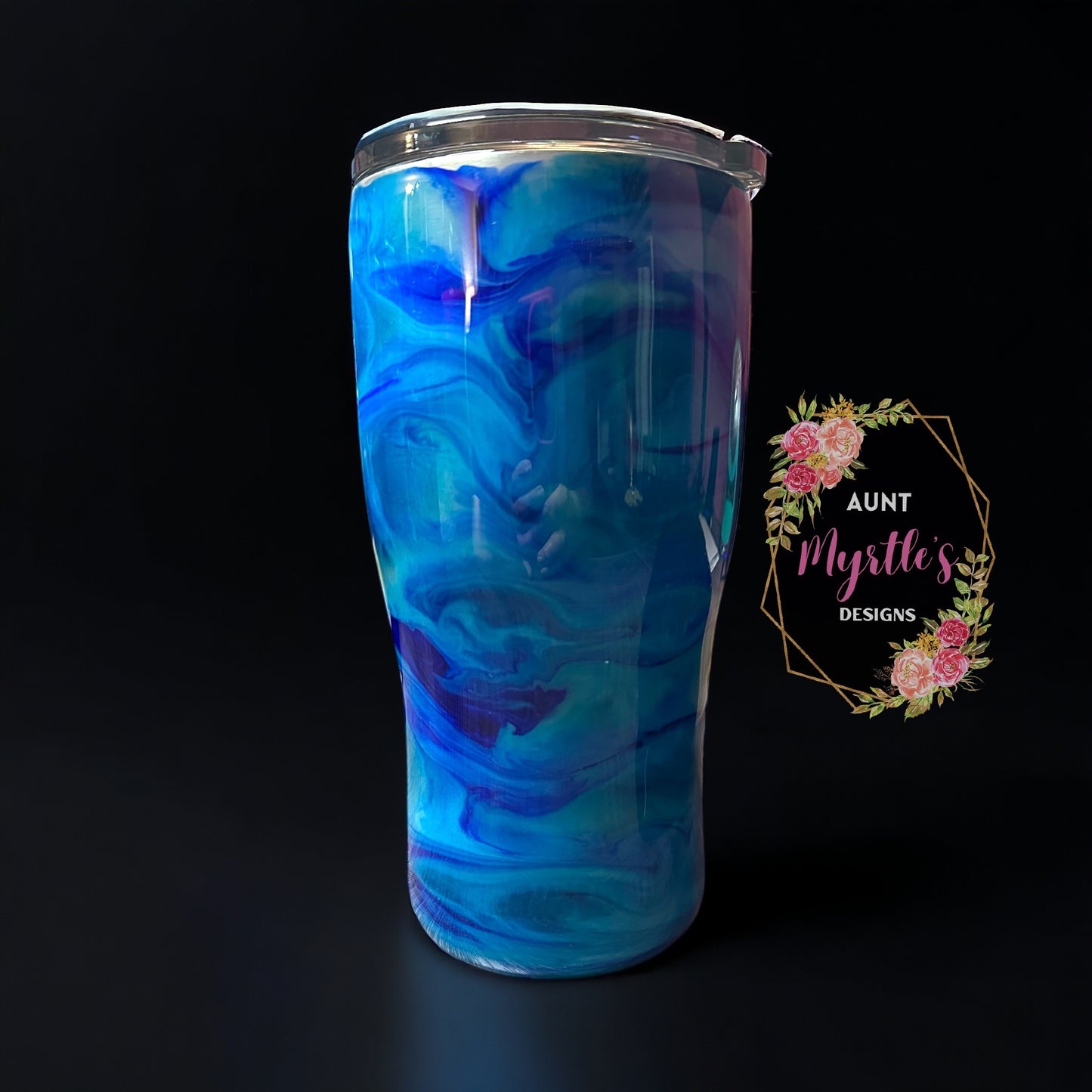 RTS 00700 - Blue swirl - 20oz modern curve tumbler