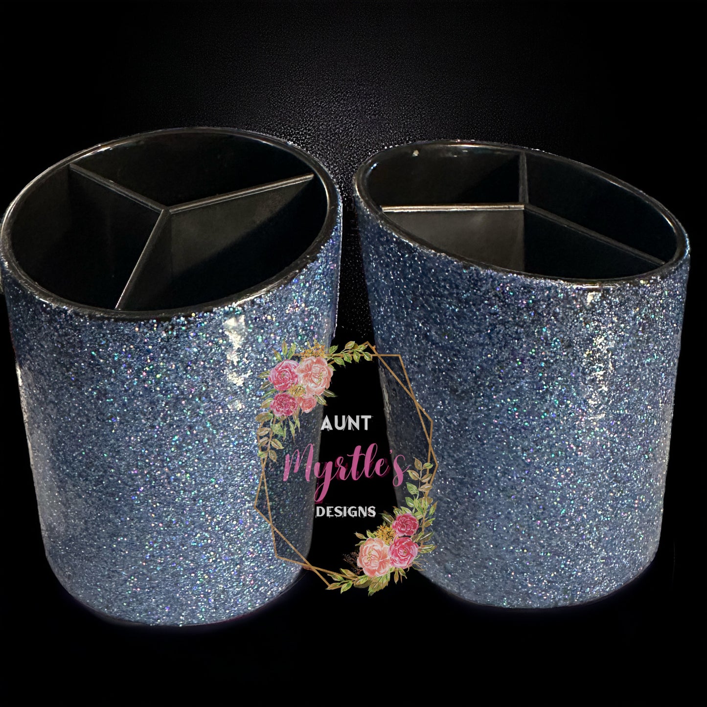 Glittered Pencil Holder - Blue