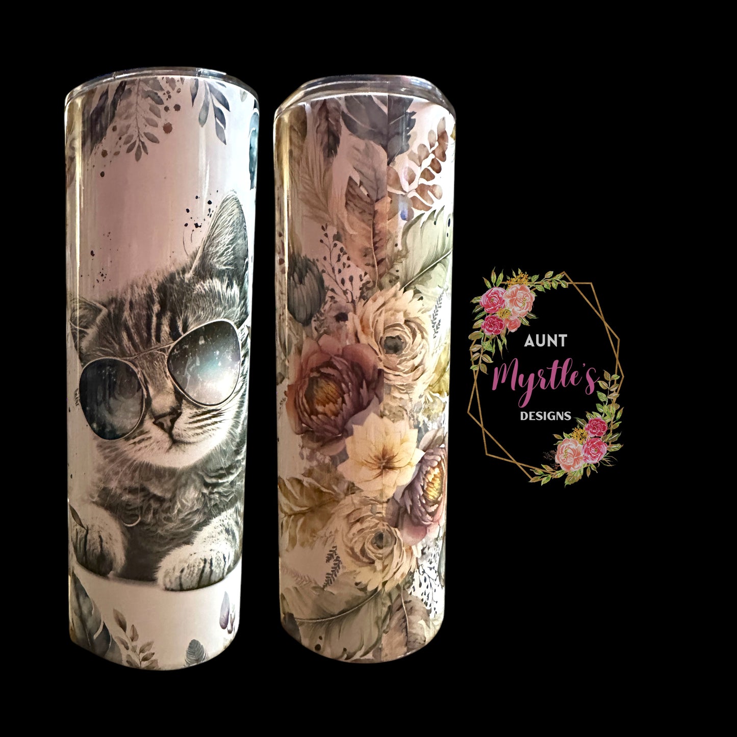 RTS 00410 - Cool Cat - 20oz skinny tumbler