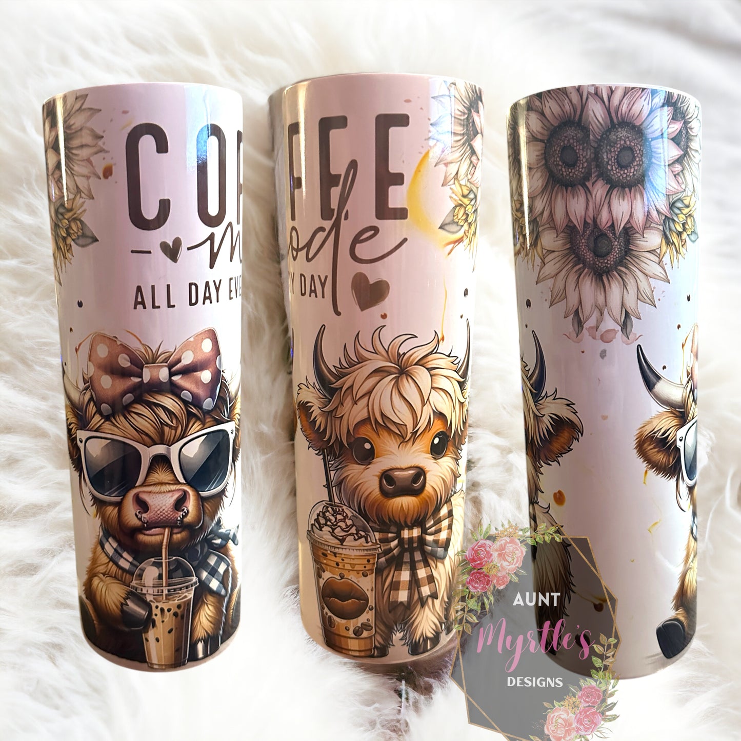 RTS 00686 - Coffee mode - all day every day - 30oz skinny tumbler