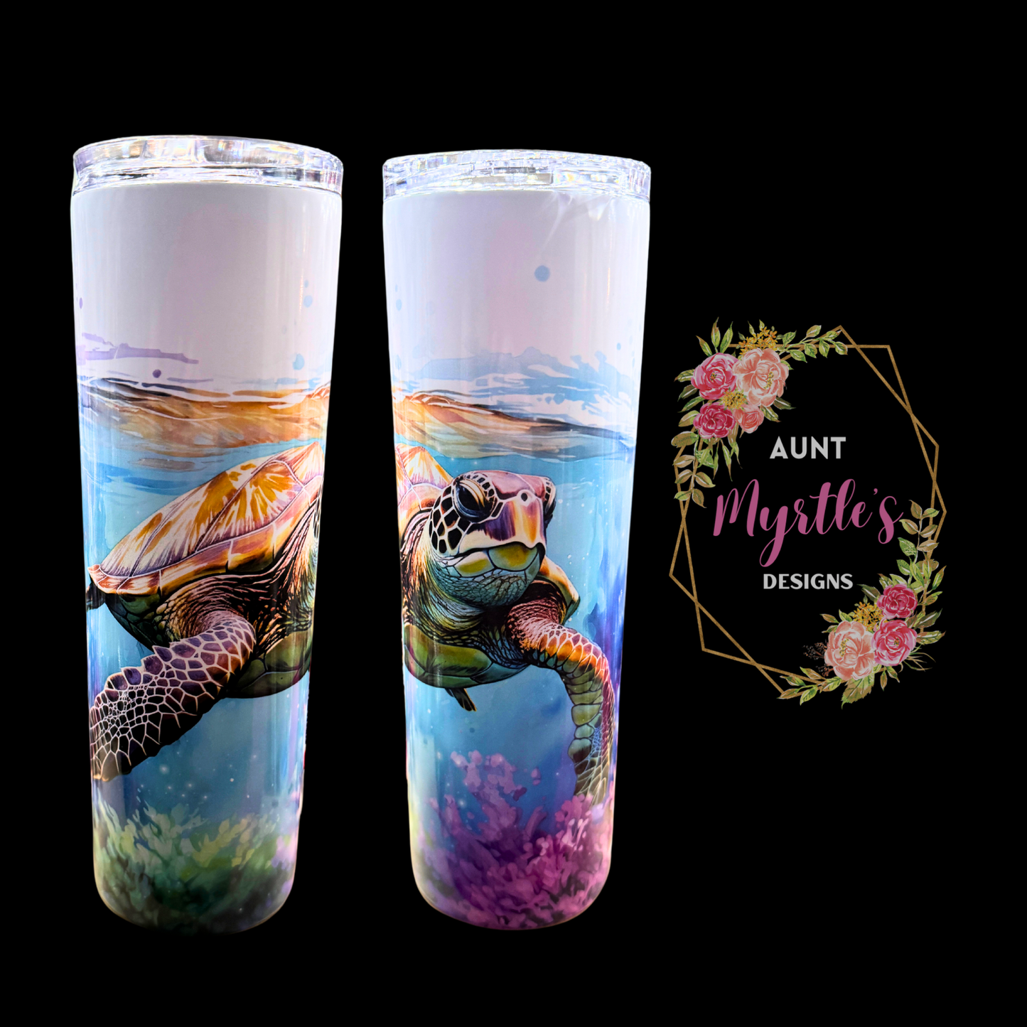 RTS 00643 - Sea turtle - 30oz skinny tumbler