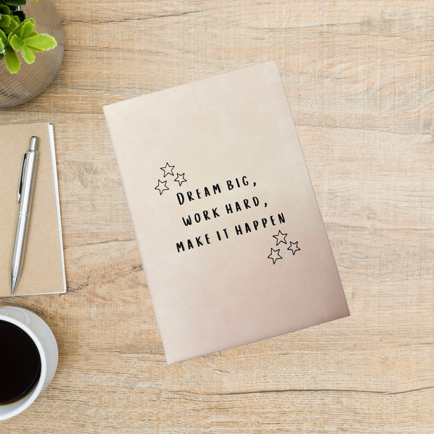 Journal - Dream Big, Work Hard, Make it Happen - light pink