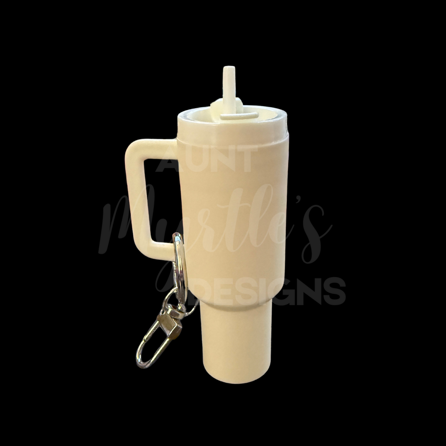 40oz Dupe KeyChain w/Chapstick holder - White