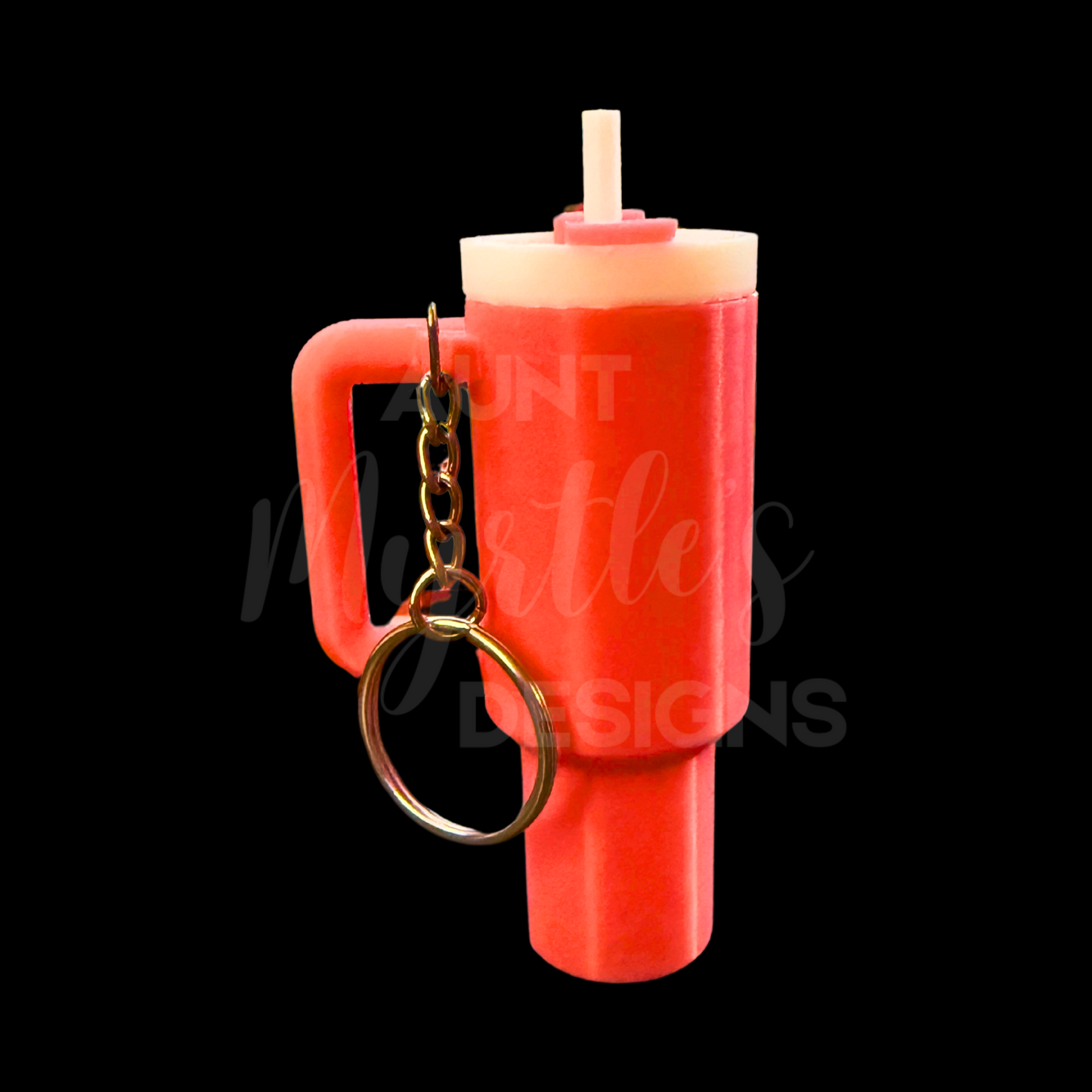 40oz Dupe KeyChain w/Chapstick holder - Coral
