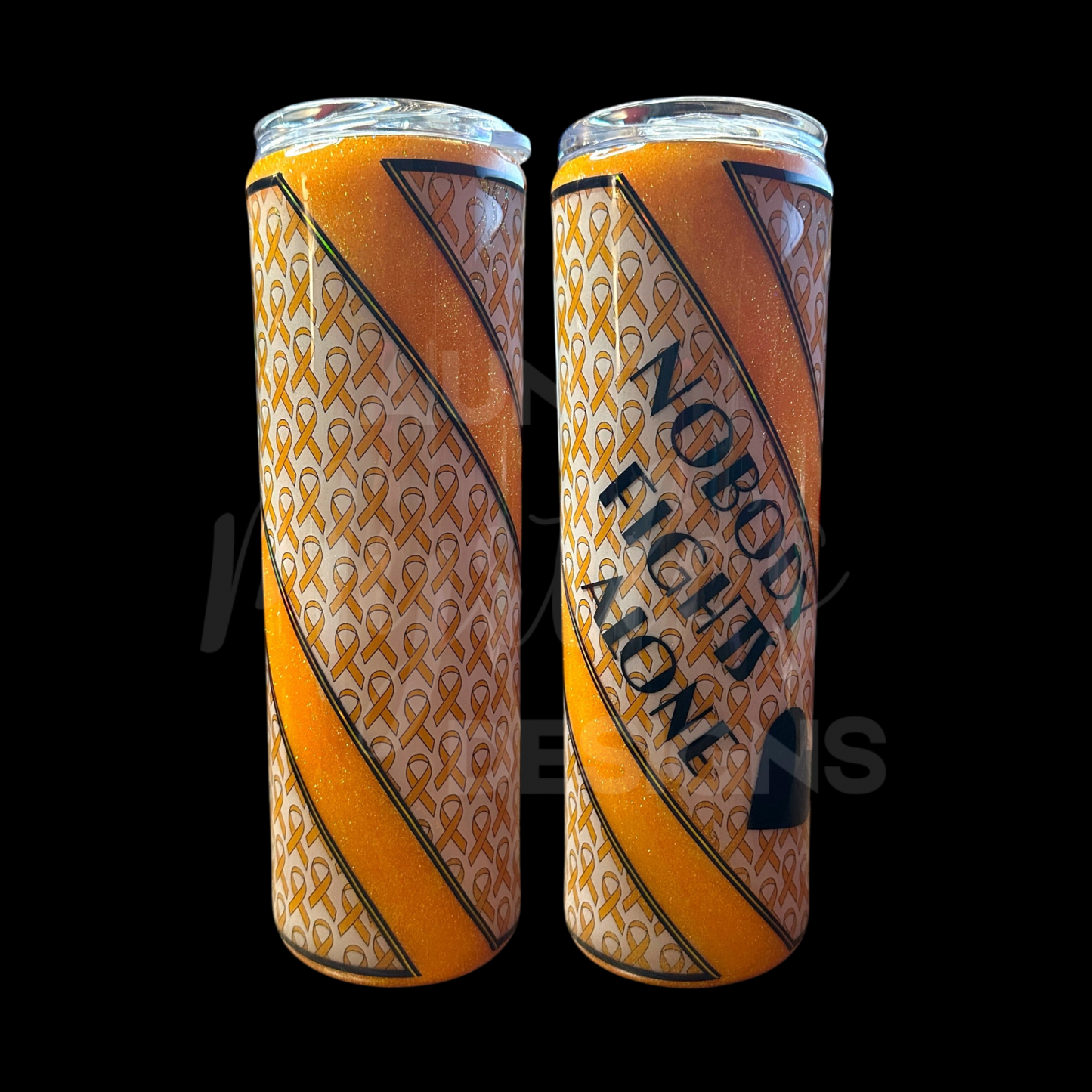 RTS 00696 - Nobody Fights Alone Leukemia Awareness - 30oz skinny tumbler