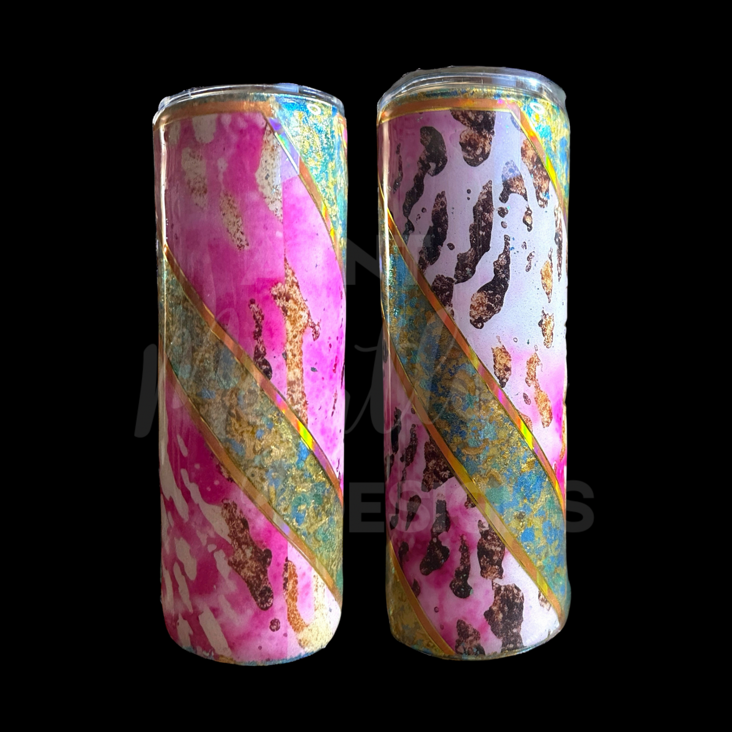 RTS 00689 - Mixed media foil and vinyl - 20oz skinny tumbler
