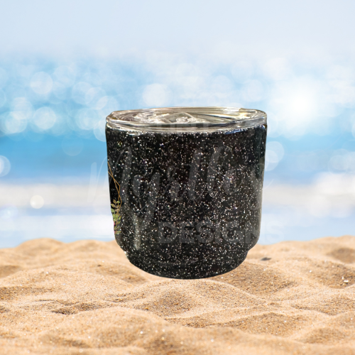 Glittered 4oz Shot Tumbler - Black