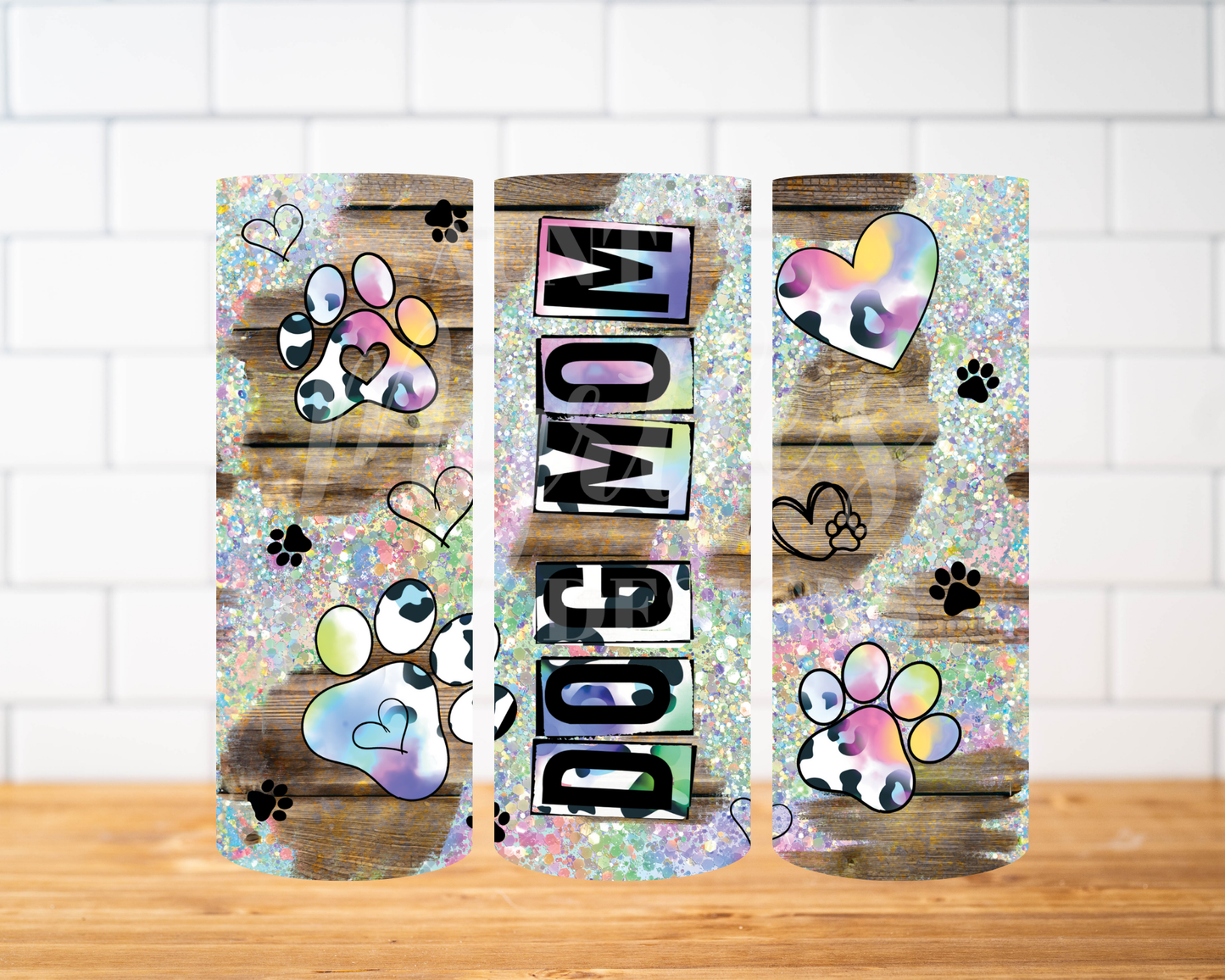 RTS 00909- Dog mom shiplap - 30oz skinny tumbler