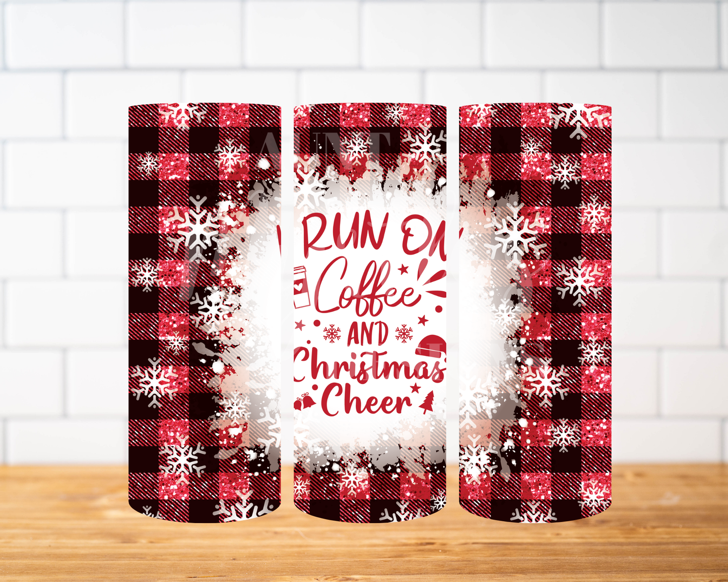 RTS 00685 - Running on coffee and Christmas cheer - 30oz skinny tumbler