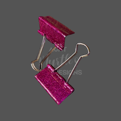 Glittered XL Paper Clips - Dark Pink