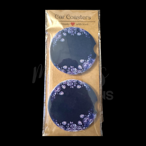 Car Coaster - Purple flower border