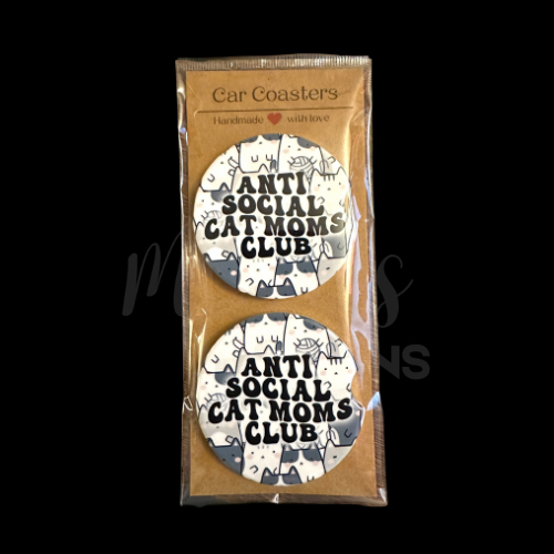 Car Coaster - Anti Social Cat Moms Club