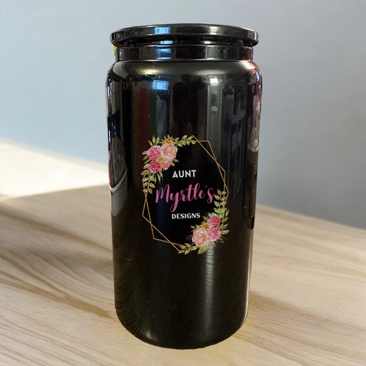 Black Glass Can - 16oz