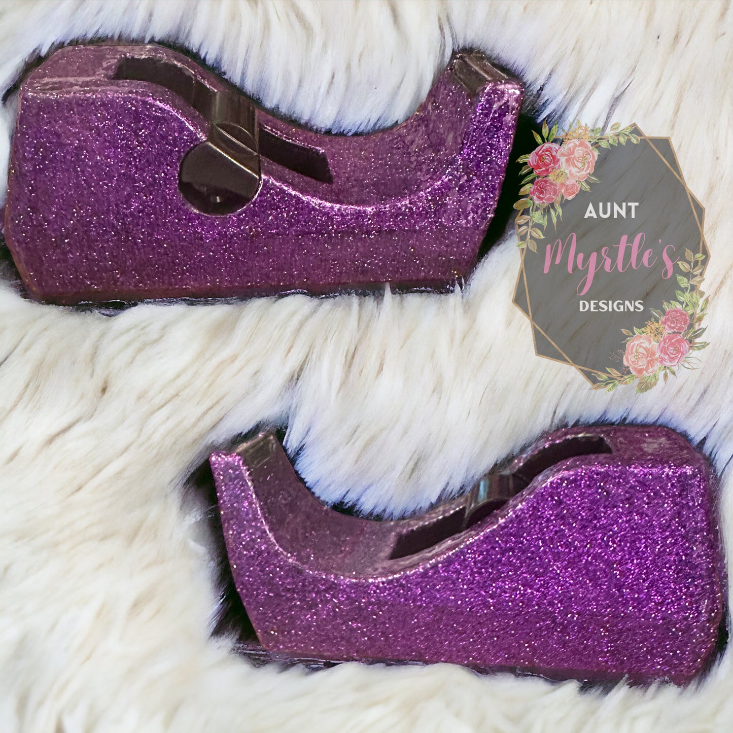 Glittered Tape Dispenser - Purple