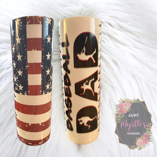 RTS 00596 - Baseball dad - 30oz skinny tumbler