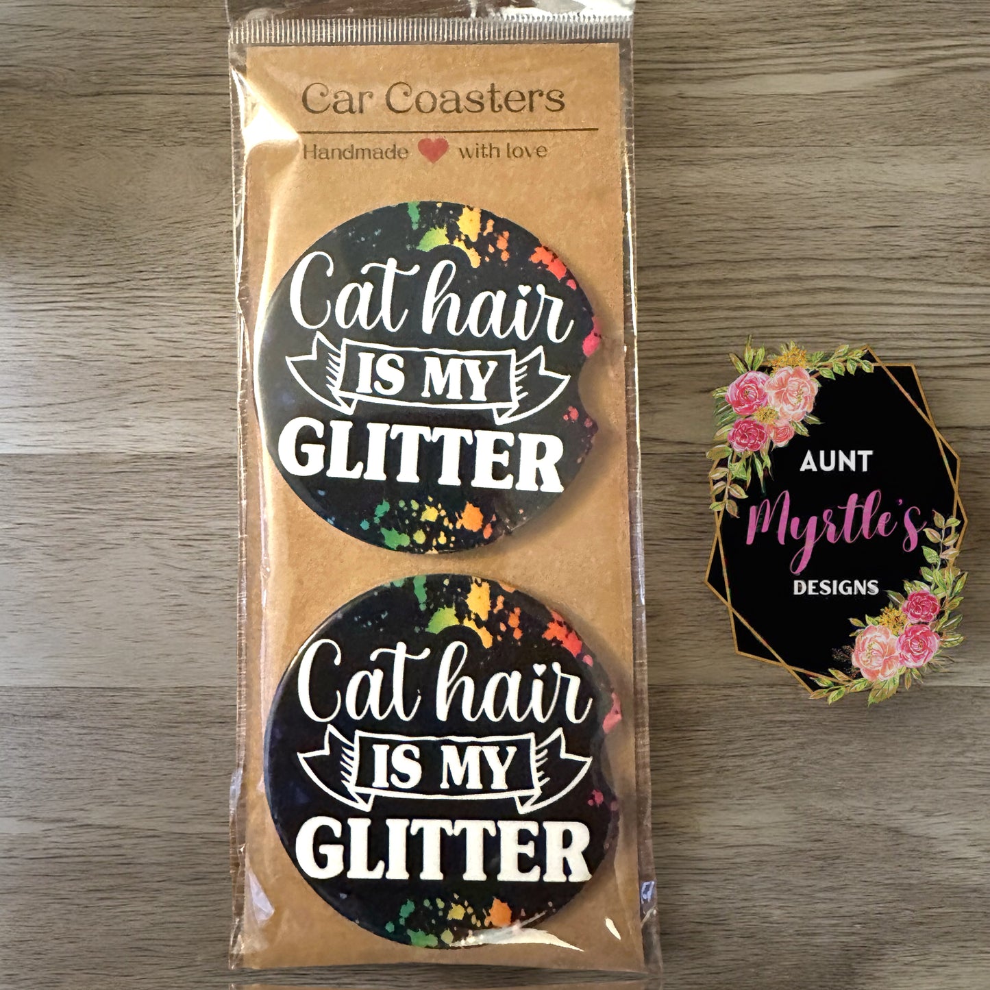 Car Coaster - Cat hair is my glitter