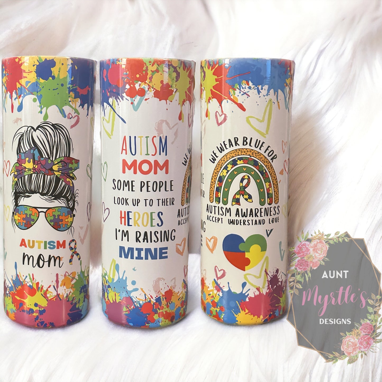 Ready to Ship 00018 - Autism Mom - 20oz skinny tumbler