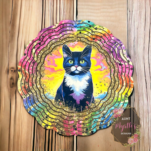 Wind Spinner 00660 - Tuxedo Cat
