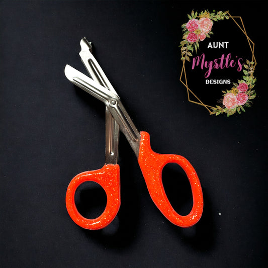 Glittered Bandage Scissors - Orange