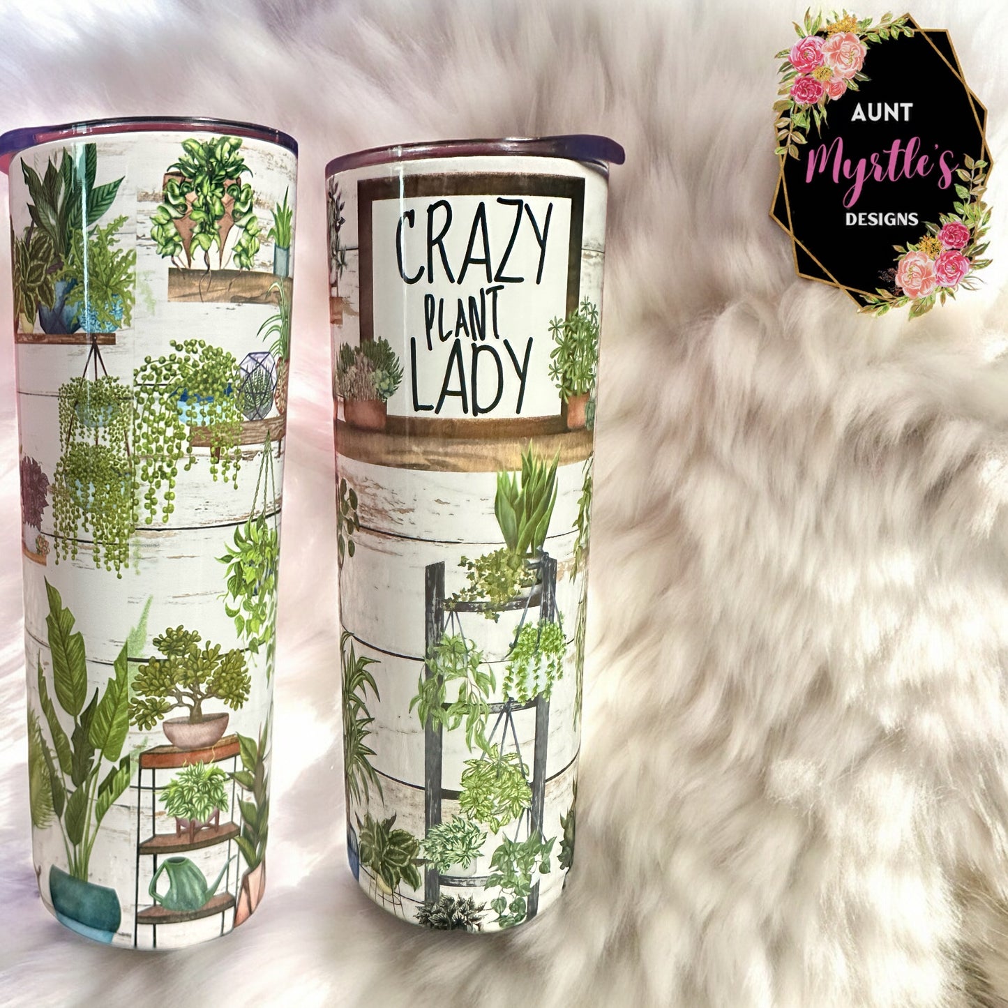 Ready to Ship 00480 - Crazy plant lady - 20oz skinny tumbler