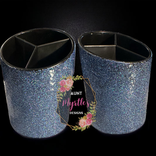 Glittered Pencil Holder - Blue