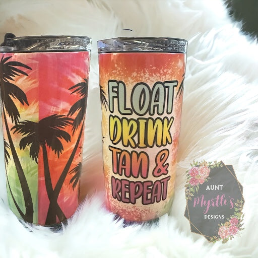 Ready to Ship 00117 - Float Drink Tan & Repeat orange - 4 in 1 can cooler