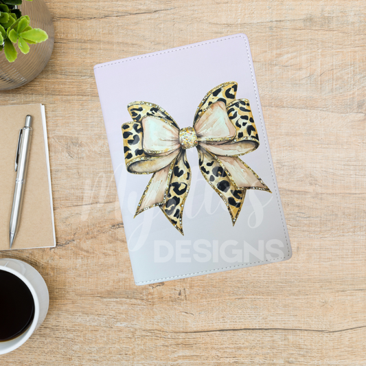 Journal - Leopard bow (pink ombre background) (A5)