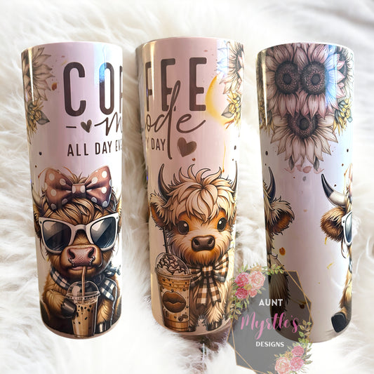 RTS 00686 - Coffee mode - all day every day - 30oz skinny tumbler