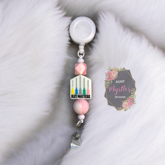 Beaded Badge Holder - Size Matters