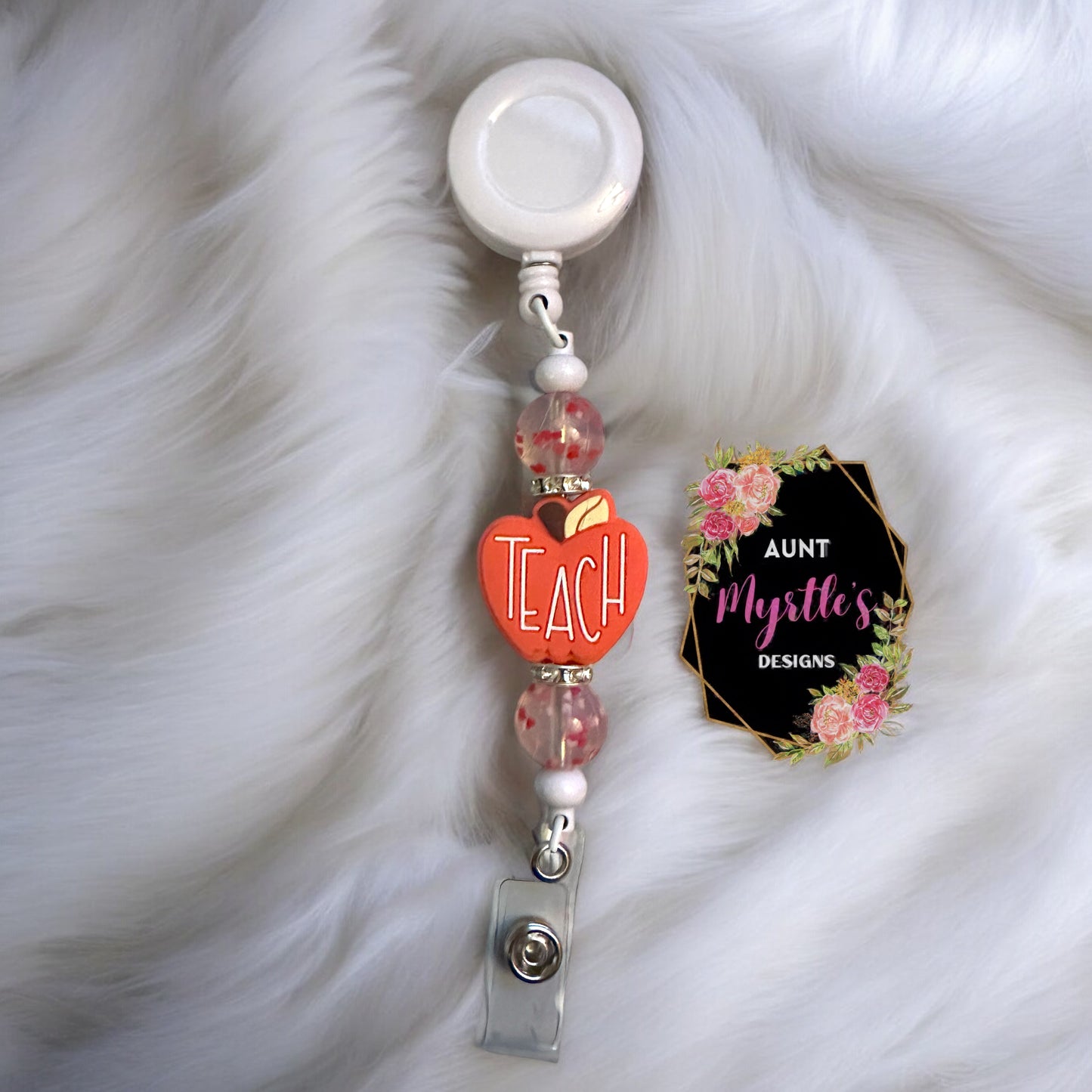 Beaded Badge Holder - Teach