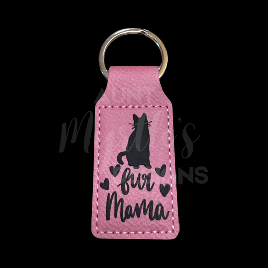 RTS 00854 - Fur Mama cat keychain - pink