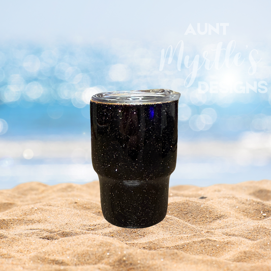 Glittered 3oz Shot Tumbler - Black