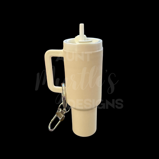 40oz Dupe KeyChain w/Chapstick holder - White