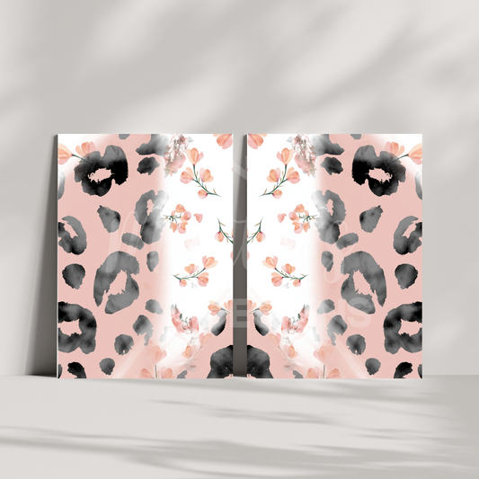 Journal - Pink leopard print with flowers (A5)