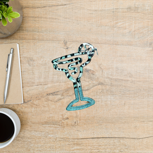 Acrylic bookmark - Teal leopard margarita (small)