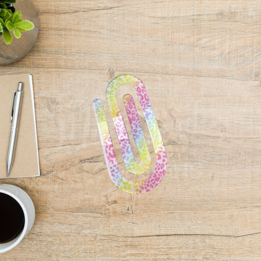 Acrylic bookmark - Colored Leopard print