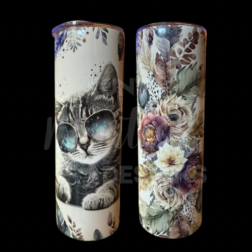 RTS 00410 - Cool Cat - 20oz skinny tumbler