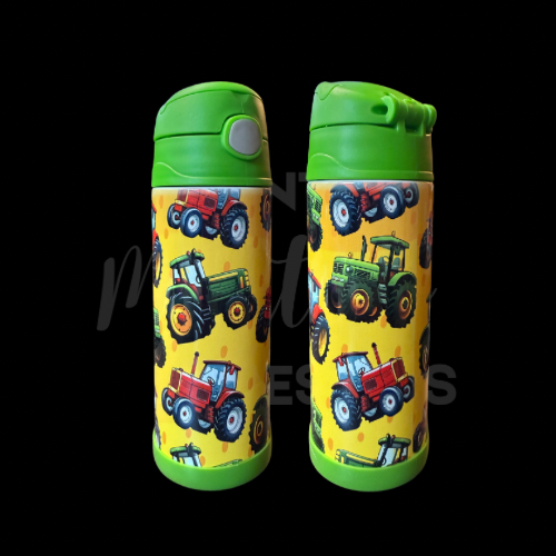 Ready to Ship 00539 - Tractors - 12oz green kids cup
