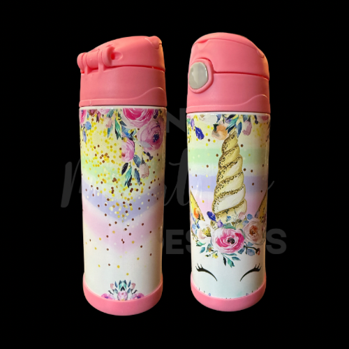 RTS 00391 - Unicorn - 12oz pink kids cup