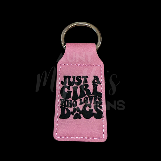 RTS 00849 - Just a girl who loves dogs keychain - pink