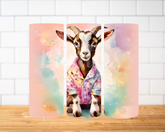 RTS 00893 - Slumber party goat - 20oz skinny tumbler