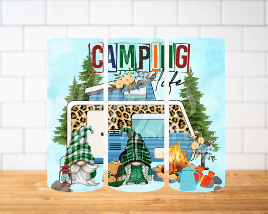 RTS 00512 - Gnomes camping life - 30oz skinny tumbler